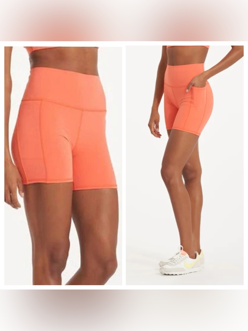 Vuori High-Rise Bike Shorts grapefruit